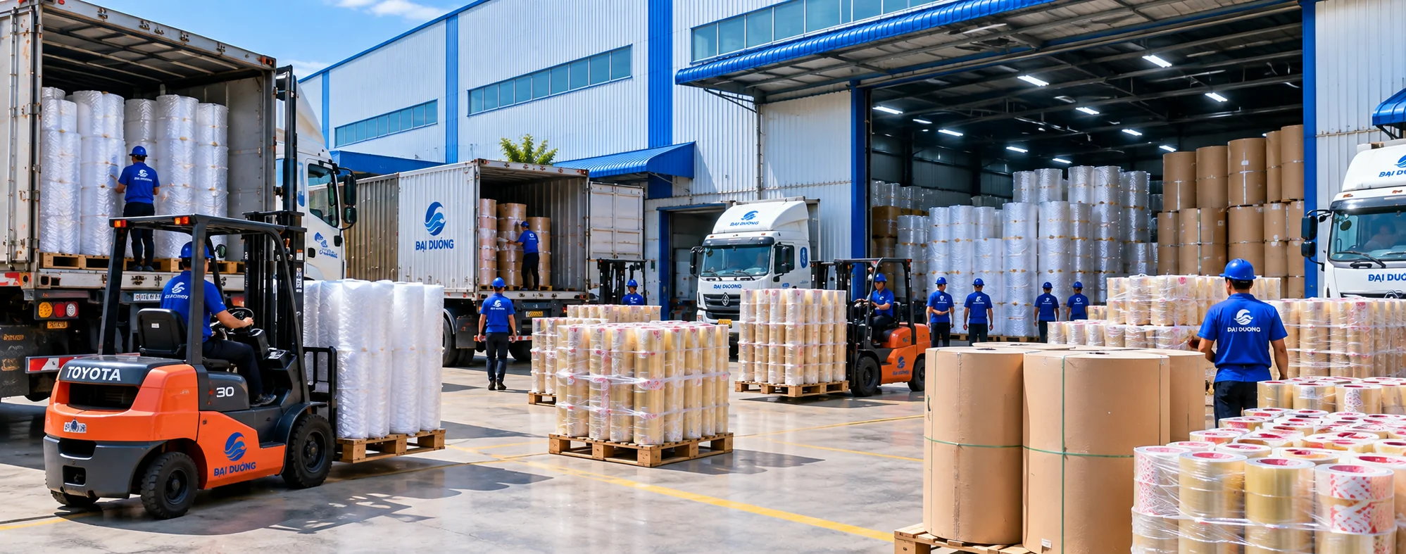 Khu vực hàng hóa và giao nhận tại nhà máy Đại Dương